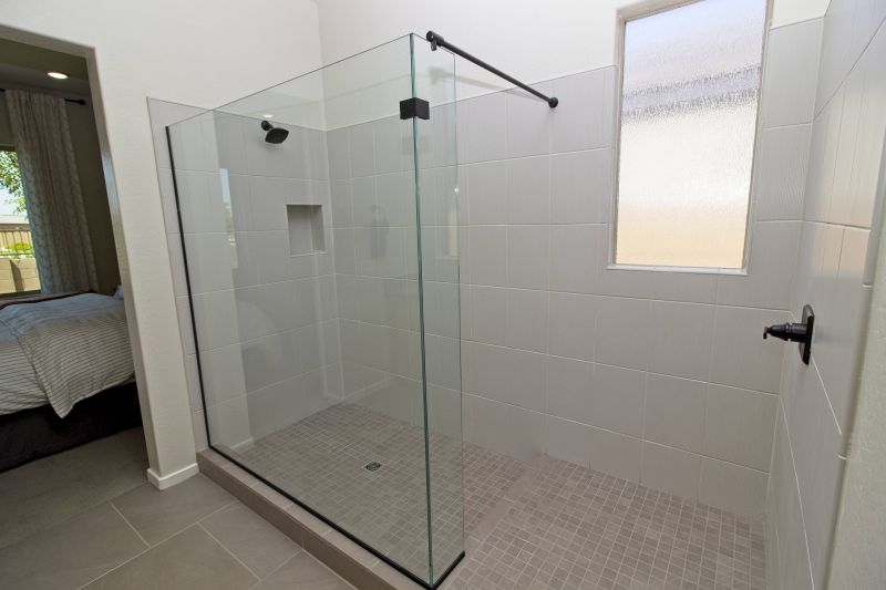 Open Shower with Built-in Bench